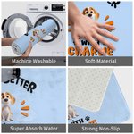 Personalised 1-3 Cute 3D Cartoon Dogs Durable Non-Slip Doormat with Name and Title Birthday Adoption Anniversary Gift for Dog Moms Pet Lovers