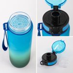 Personalized Gradient Cartoon Soccer Boy Girl 32 oz Leakproof Motivational Sports Water Bottle with Name and Time Marker Gift for Gym Soccer Lovers