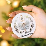 Personalized Ballerina Acrylic Ceramic Glass Hanging Ornament with Name Tree Decoration Christmas Gift for Ballet Lover Dance Teacher