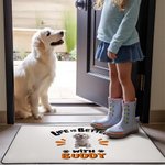 Personalised 1-3 Cute 3D Cartoon Dogs Durable Non-Slip Doormat with Name and Title Birthday Adoption Anniversary Gift for Dog Moms Pet Lovers
