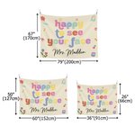 Personlig Happy to See Your Face Flower Rainbow Tapestry med text Klassrumsinredning Tillbaka till skolan Present till lärare