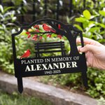 Personalized Cardinal Bird Theme Garden Stake with Text Name and Year Garden Decoration Memorial  Gift for Loss of Family Friends