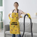 Delantal ajustable personalizado 1-12 con foto de cara graciosa, nombre y bolsillos Regalo de cumpleaños Día de la Madre para mamá Abuela