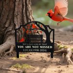 Personalized Cardinal Bird Theme Garden Stake with Text Name and Year Garden Decoration Memorial  Gift for Loss of Family Friends