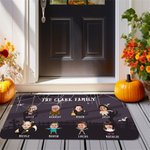 Personligt Halloween-tema 1-10 ansiktsfoton Dörrmatta med namn och text Heminredning Happy Halloween Present till familj och vän