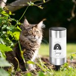 Personalized Rainbow Cat Dog Paw Print Solar Garden Light with Name Text and Date Memorial Sympathy Gift for Pet Owners Lovers