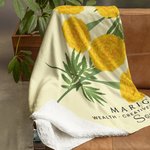Personalised Birth Flower Soft Throw Blanket with Name Home Decor Birthday Anniversary Gift for Women