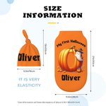 Personalized Pumpkin Initial 100% Cotton Multicolor Swaddle and Knot Hat Set with Name Halloween Baby Shower Gift for Newborns