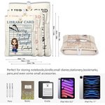 Personalisierte Bibliothek Karte Cartoon Charakter Buchhülle Schutz mit Fronttasche und Name Lesen Club Geburtstagsgeschenk für Bücherwürmer