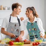 Delantal ajustable personalizado 1-12 con foto de cara graciosa, nombre y bolsillos Regalo de cumpleaños Día de la Madre para mamá Abuela