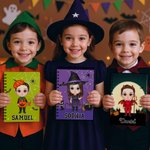 Cahier à spirales A5 avec nom Chapeau de sorcière Personnalisé Cadeau d'Halloween pour Garçons Filles