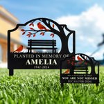Personalized Cardinal Bird Theme Garden Stake with Text Name and Year Garden Decoration Memorial  Gift for Loss of Family Friends