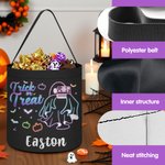 Personalized Trick or Treat Fluorescent Ghost Pumpkin Bat Reusable Sweets Bucket with Name Halloween Party Favors Gift for Kids