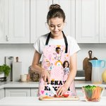 Delantal ajustable personalizado 1-12 con foto de cara graciosa, nombre y bolsillos Regalo de cumpleaños Día de la Madre para mamá Abuela