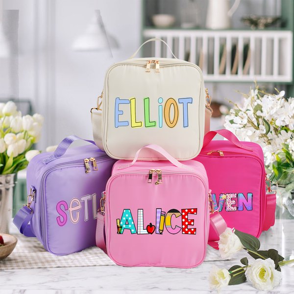Bolsa de almuerzo aislante personalizada con nombre Princesa multicolor Regalo de vuelta al cole para niños Niñas