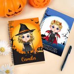 Cahier à spirales A5 avec nom Chapeau de sorcière Personnalisé Cadeau d'Halloween pour Garçons Filles