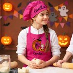 Spersonalizowany fartuch dla kucharza z imieniem i inicjałami do codziennego użytku Prezent na Halloween dla dzieci