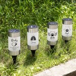 Personalized Rainbow Cat Dog Paw Print Solar Garden Light with Name Text and Date Memorial Sympathy Gift for Pet Owners Lovers