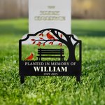 Personalized Cardinal Bird Theme Garden Stake with Text Name and Year Garden Decoration Memorial  Gift for Loss of Family Friends