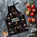 Delantal ajustable personalizado 1-12 con foto de cara graciosa, nombre y bolsillos Regalo de cumpleaños Día de la Madre para mamá Abuela