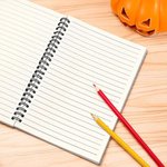 Cahier à spirales A5 avec nom Chapeau de sorcière Personnalisé Cadeau d'Halloween pour Garçons Filles