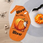Personalized Pumpkin Initial 100% Cotton Multicolor Swaddle and Knot Hat Set with Name Halloween Baby Shower Gift for Newborns
