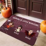 Personligt Halloween-tema 1-10 ansiktsfoton Dörrmatta med namn och text Heminredning Happy Halloween Present till familj och vän