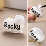 Portachiavi personalizzato trasparente a forma di gatto con nome per conservare i peli dell'animale domestico Regalo commemorativo di simpatia per i proprietari di gatti