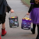 Personalized Trick or Treat Fluorescent Ghost Pumpkin Bat Reusable Sweets Bucket with Name Halloween Party Favors Gift for Kids