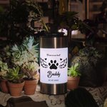 Personalized Rainbow Cat Dog Paw Print Solar Garden Light with Name Text and Date Memorial Sympathy Gift for Pet Owners Lovers