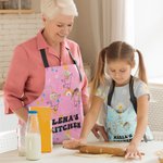 Delantal ajustable personalizado 1-12 con foto de cara graciosa, nombre y bolsillos Regalo de cumpleaños Día de la Madre para mamá Abuela