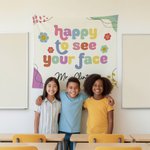 Personlig Happy to See Your Face Flower Rainbow Tapestry med text Klassrumsinredning Tillbaka till skolan Present till lärare