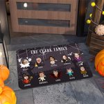 Personligt Halloween-tema 1-10 ansiktsfoton Dörrmatta med namn och text Heminredning Happy Halloween Present till familj och vän