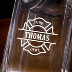 Personalisierte Feuerwehrmann Thema Whiskey Dekanter mit eingraviertem Namen Geburtstag Jahrestag Geschenk für Feuerwehrmann Männer