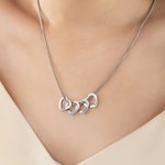 Custom Pendant Family Necklace Delicate Heart Outline Engraved Name Jewelry Birthday Anniversary Gift for Mum Grandma
