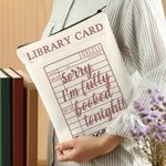 Personalized Library Card Name Waterproof Book Sleeve Protector with Front Pocket and Zipper Birthday Back to School Gift for Book Lovers Bookworms