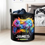 Personalisierte Tinte Splash Game Controller wasserdicht großen Wäschekorb mit Namen und Griff Geburtstag Housewarming Geschenk für Game Lover Freunde