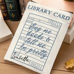 Personalized Library Card Name Waterproof Book Sleeve Protector with Front Pocket and Zipper Birthday Back to School Gift for Book Lovers Bookworms