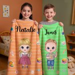 Personalisierte Cartoon Charakter Briefpapier weiche Decke mit Namen Home Decor zurück zu Schule Saison Geburtstag Geschenk für Jungen Mädchen