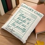 Personalized Library Card Name Waterproof Book Sleeve Protector with Front Pocket and Zipper Birthday Back to School Gift for Book Lovers Bookworms