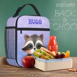 Sac de Repas Isotherme Personnalisé avec Nom Motif d'Animal Cartoon Cadeau Anniversaire Rentrée Scolaire pour les Garçons et les Filles