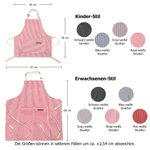 Personalisierte Streifen Kinder Erwachsene Backschürze mit Namen Küchenutensilien Muster Vordertasche Geburtstag Geschenk für Familie Kochliebhaber