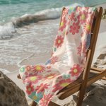 Personlig flerfarget Sunny Flowers Quick Dry Oversized badehåndkle med navn sommerferie strandfest bursdagsgave til barn kvinner