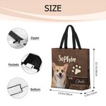 Bolsa de asas grande con nombre para uso diario Regalo de Navidad Cumpleaños para mujer Amante de las mascotas