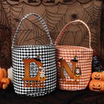 Personalized Cartoon Character Halloween Sweets Basket with Initial and Name Halloween Gift for Boys Girls