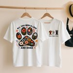 Personnalisé 1-3 Mignon 3D Cartoon Dogs T-shirt Sweatshirt avec Nom Anniversaire Adoption Cadeau pour Femmes Amoureux des Chiens
