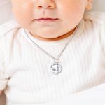 Gepersonaliseerde Baby Handafdruk Voetafdruk Ketting met Naam Geboorte Informatie Minimalistische Sieraden Verjaardag Verjaardag Cadeau voor Pasgeboren Baby Moeder