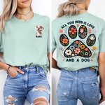 Personnalisé 1-3 Mignon 3D Cartoon Dogs T-shirt Sweatshirt avec Nom Anniversaire Adoption Cadeau pour Femmes Amoureux des Chiens