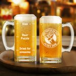 Personalisierte Faust Design lustigen Text 16,6 oz Bierglas mit Namen und Griff Cheers Herausforderung Bar Spiel Oktoberfest Geschenk für Familie Freunde Bierliebhaber