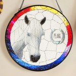 Personalised Stained Glass Horse Photo Suncatcher Ornament with Name Window Balcony Hanging Decor Birthday Gift for Horse Lovers
